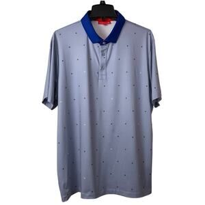 Redvanly Polo Shirt Mens Extra Large XL Gray Performance Stretch Golf Preppy